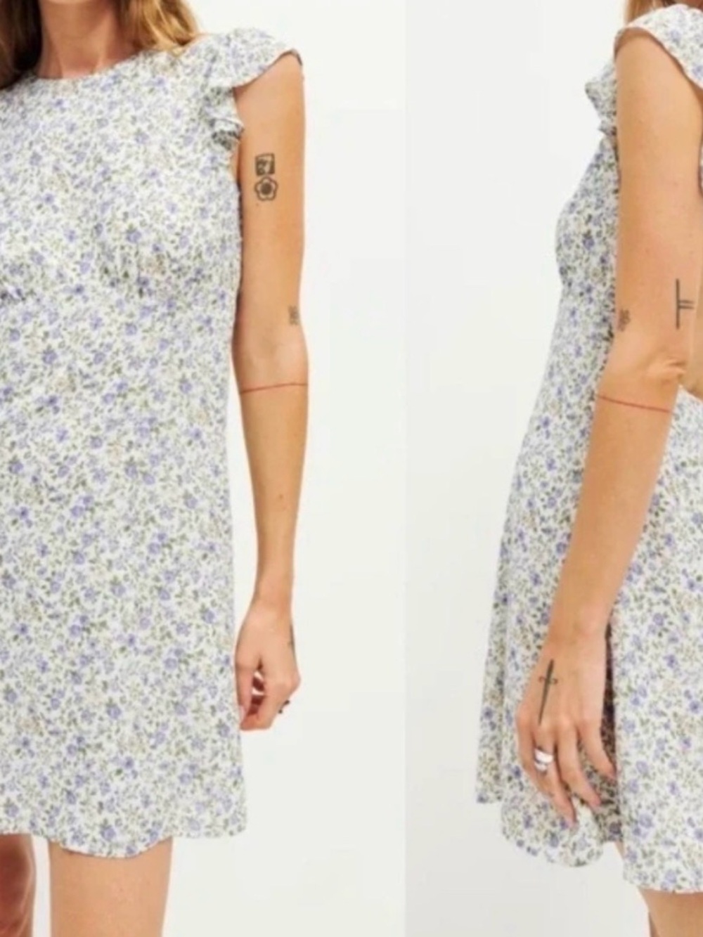Reformation Idalia Dress. Floral Cap-Sleeve Mini Dress